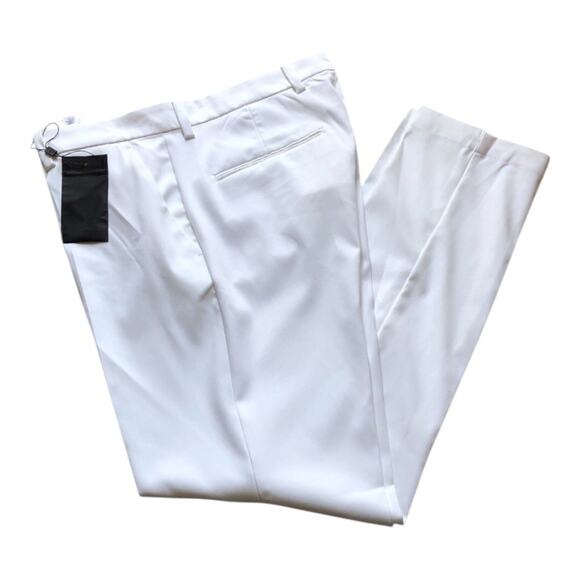 J.Lindeberg White Golf Pants Flat Front Straight Leg Men's Size 34/32" NWT - Picture 3 of 15